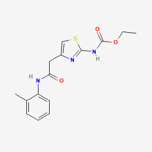 molecular formula C15H17N3O3S B2399132 乙基（4-(2-氧代-2-（邻甲苯基氨基）乙基）噻唑-2-基）氨基甲酸酯 CAS No. 953136-60-2