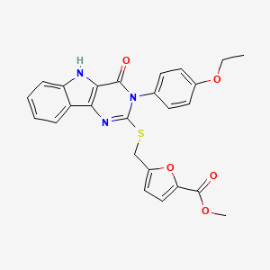 molecular formula C25H21N3O5S B2399135 methyl 5-[[3-(4-ethoxyphenyl)-4-oxo-5H-pyrimido[5,4-b]indol-2-yl]sulfanylmethyl]furan-2-carboxylate CAS No. 536710-43-7
