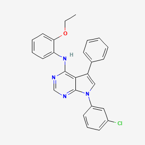 molecular formula C26H21ClN4O B2399142 7-(3-chlorophenyl)-N-(2-ethoxyphenyl)-5-phenyl-7H-pyrrolo[2,3-d]pyrimidin-4-amine CAS No. 477231-94-0