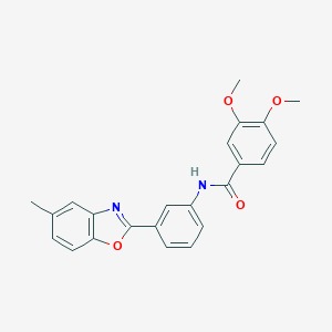 molecular formula C23H20N2O4 B239915 3,4-dimethoxy-N-[3-(5-methyl-1,3-benzoxazol-2-yl)phenyl]benzamide 