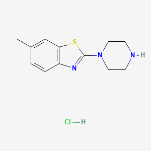 molecular formula C12H16ClN3S B2399155 6-Methyl-2-(piperazin-1-yl)-1,3-benzothiazole hydrochloride CAS No. 1184171-45-6