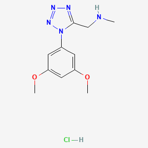 molecular formula C11H16ClN5O2 B2399159 {[1-(3,5-dimethoxyphenyl)-1H-1,2,3,4-tetrazol-5-yl]methyl}(methyl)amine hydrochloride CAS No. 1376395-33-3