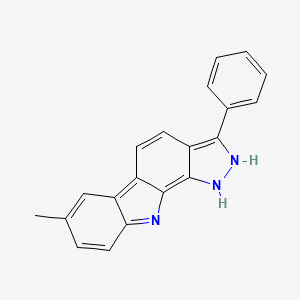 molecular formula C20H15N3 B2399162 7-Methyl-3-phenyl-1,10-dihydropyrazolo[3,4-a]carbazole CAS No. 736962-63-3