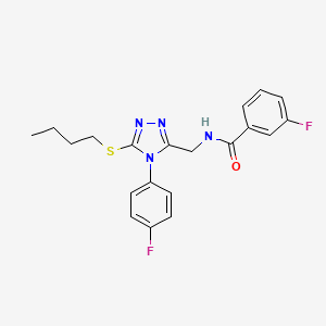 N-[[5-butylsulfanyl-4-(4-fluorophenyl)-1,2,4-triazol-3-yl]methyl]-3-fluorobenzamide