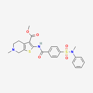 molecular formula C24H25N3O5S2 B2399171 6-甲基-2-(4-(N-甲基-N-苯磺酰胺)苯甲酰胺)-4,5,6,7-四氢噻吩并[2,3-c]吡啶-3-羧酸甲酯 CAS No. 524679-92-3