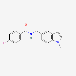 N-[(1,2-dimethylindol-5-yl)methyl]-4-fluorobenzamide