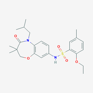 molecular formula C24H32N2O5S B2399180 2-乙氧基-N-(5-异丁基-3,3-二甲基-4-氧代-2,3,4,5-四氢苯并[b][1,4]恶二氮杂菲-8-基)-5-甲基苯磺酰胺 CAS No. 921993-30-8