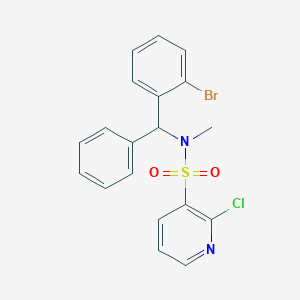 molecular formula C19H16BrClN2O2S B2399183 N-[(2-Bromophenyl)-phenylmethyl]-2-chloro-N-methylpyridine-3-sulfonamide CAS No. 2305566-79-2