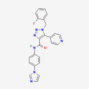 molecular formula C24H18FN7O B2399188 N-(4-(1H-imidazol-1-yl)phenyl)-1-(2-fluorobenzyl)-5-(pyridin-4-yl)-1H-1,2,3-triazole-4-carboxamide CAS No. 2034345-08-7