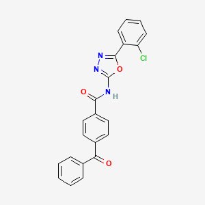 molecular formula C22H14ClN3O3 B2399189 4-benzoyl-N-[5-(2-chlorophenyl)-1,3,4-oxadiazol-2-yl]benzamide CAS No. 865249-39-4