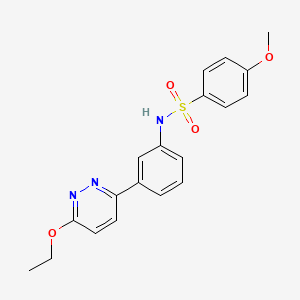 molecular formula C19H19N3O4S B2399190 N-[3-(6-ethoxypyridazin-3-yl)phenyl]-4-methoxybenzenesulfonamide CAS No. 895805-65-9