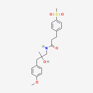 molecular formula C21H27NO5S B2399194 N-(2-羟基-3-(4-甲氧基苯基)-2-甲基丙基)-3-(4-(甲磺酰基)苯基)丙酰胺 CAS No. 2034349-60-3
