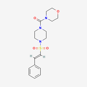molecular formula C17H23N3O4S B2399205 morpholin-4-yl-[4-[(E)-2-phenylethenyl]sulfonylpiperazin-1-yl]methanone CAS No. 1089601-42-2