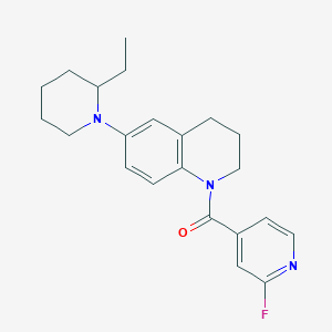 molecular formula C22H26FN3O B2399207 6-(2-Ethylpiperidin-1-yl)-1-(2-fluoropyridine-4-carbonyl)-1,2,3,4-tetrahydroquinoline CAS No. 1797118-21-8