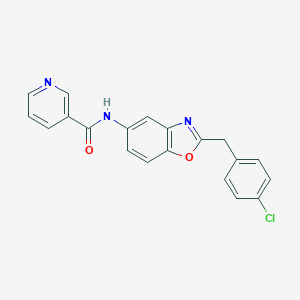 molecular formula C20H14ClN3O2 B239921 N-[2-(4-chlorobenzyl)-1,3-benzoxazol-5-yl]nicotinamide 