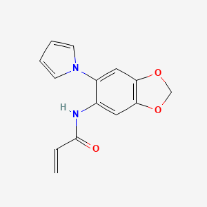 molecular formula C14H12N2O3 B2399210 N-[6-(1H-pyrrol-1-yl)-2H-1,3-benzodioxol-5-yl]prop-2-enamide CAS No. 2459725-71-2