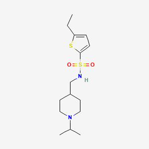 molecular formula C15H26N2O2S2 B2399211 5-ethyl-N-((1-isopropylpiperidin-4-yl)methyl)thiophene-2-sulfonamide CAS No. 952982-85-3