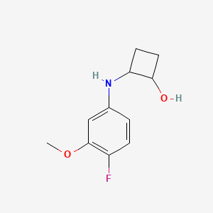 molecular formula C11H14FNO2 B2399213 2-[(4-Fluoro-3-methoxyphenyl)amino]cyclobutan-1-ol CAS No. 2176069-30-8