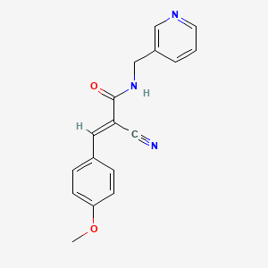 (E)-2-cyano-3-(4-methoxyphenyl)-N-(pyridin-3-ylmethyl)prop-2-enamide