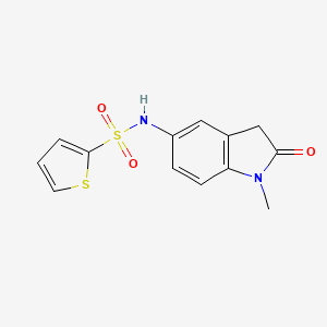 molecular formula C13H12N2O3S2 B2399233 N-(1-methyl-2-oxoindolin-5-yl)thiophene-2-sulfonamide CAS No. 921558-22-7