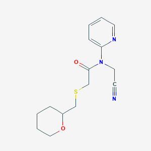molecular formula C15H19N3O2S B2399234 N-(cyanomethyl)-2-{[(oxan-2-yl)methyl]sulfanyl}-N-(pyridin-2-yl)acetamide CAS No. 2094855-10-2