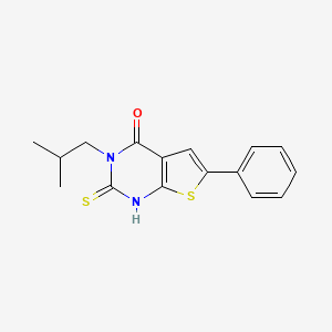 molecular formula C16H16N2OS2 B2399237 3-(2-methylpropyl)-6-phenyl-2-sulfanyl-3H,4H-thieno[2,3-d]pyrimidin-4-one CAS No. 735319-20-7