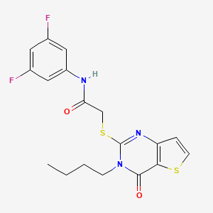 molecular formula C18H17F2N3O2S2 B2399239 2-[(3-butyl-4-oxo-3,4-dihydrothieno[3,2-d]pyrimidin-2-yl)sulfanyl]-N-(3,5-difluorophenyl)acetamide CAS No. 1252853-03-4