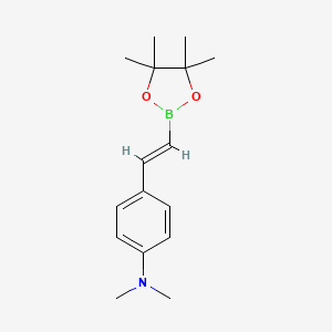molecular formula C16H24BNO2 B2399241 N,N-dimethyl-4-[(E)-2-(tetramethyl-1,3,2-dioxaborolan-2-yl)ethenyl]aniline, E CAS No. 1190375-91-7