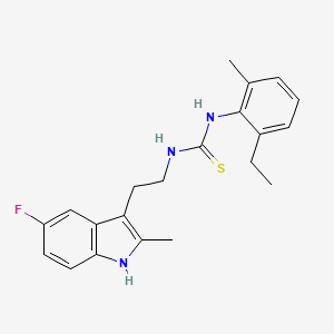 molecular formula C21H24FN3S B2399251 1-(2-ethyl-6-methylphenyl)-3-[2-(5-fluoro-2-methyl-1H-indol-3-yl)ethyl]thiourea CAS No. 847388-96-9