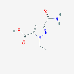 molecular formula C8H11N3O3 B2399256 5-Carbamoyl-2-propylpyrazole-3-carboxylic acid CAS No. 1946816-83-6
