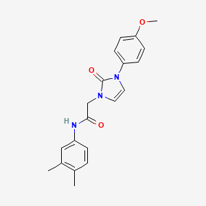 molecular formula C20H21N3O3 B2399259 N-(3,4-dimethylphenyl)-2-(3-(4-methoxyphenyl)-2-oxo-2,3-dihydro-1H-imidazol-1-yl)acetamide CAS No. 950455-50-2