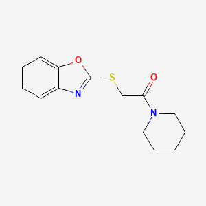 molecular formula C14H16N2O2S B2399261 2-(苯并[d]恶唑-2-硫代)-1-(哌啶-1-基)乙酮 CAS No. 113675-14-2