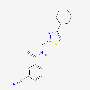 3-cyano-N-((4-cyclohexylthiazol-2-yl)methyl)benzamide