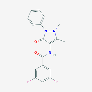 molecular formula C18H15F2N3O2 B239928 N-(1,5-dimethyl-3-oxo-2-phenyl-2,3-dihydro-1H-pyrazol-4-yl)-3,5-difluorobenzamide 