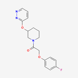 molecular formula C17H18FN3O3 B2399287 2-(4-Fluorophenoxy)-1-(3-(pyridazin-3-yloxy)piperidin-1-yl)ethanone CAS No. 2034484-39-2