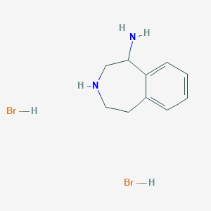 molecular formula C10H16Br2N2 B2399289 2,3,4,5-四氢-1H-3-苯并氮杂卓-5-胺；二氢溴化物 CAS No. 2287288-35-9