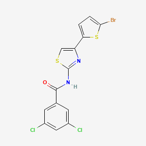 molecular formula C14H7BrCl2N2OS2 B2399293 N-[4-(5-溴噻吩-2-基)-1,3-噻唑-2-基]-3,5-二氯苯甲酰胺 CAS No. 391229-64-4