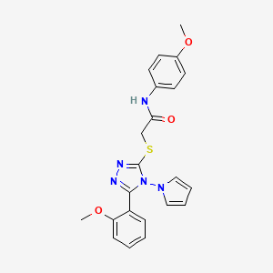 N-(4-methoxyphenyl)-2-((5-(2-methoxyphenyl)-4-(1H-pyrrol-1-yl)-4H-1,2,4-triazol-3-yl)thio)acetamide