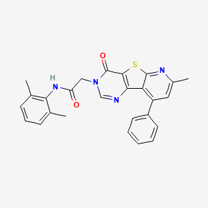 molecular formula C26H22N4O2S B2399298 N-(2,6-二甲苯基)-2-(7-甲基-4-氧代-9-苯基吡啶并[3',2':4,5]噻吩并[3,2-d]嘧啶-3(4H)-基)乙酰胺 CAS No. 1224011-14-6