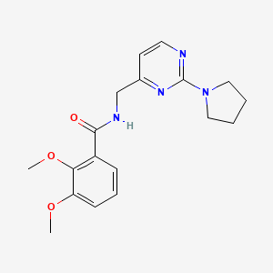 molecular formula C18H22N4O3 B2399299 2,3-二甲氧基-N-((2-(吡咯烷-1-基)嘧啶-4-基)甲基)苯甲酰胺 CAS No. 1797812-67-9