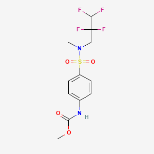 molecular formula C12H14F4N2O4S B2399303 Methyl 4-{[methyl(2,2,3,3-tetrafluoropropyl)amino]sulfonyl}phenylcarbamate CAS No. 135677-84-8