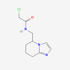 molecular formula C10H14ClN3O B2399307 2-Chloro-N-(5,6,7,8-tetrahydroimidazo[1,2-a]pyridin-5-ylmethyl)acetamide CAS No. 2411312-09-7