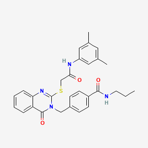 4-((2-((2-((3,5-dimethylphenyl)amino)-2-oxoethyl)thio)-4-oxoquinazolin-3(4H)-yl)methyl)-N-propylbenzamide