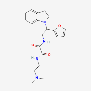 molecular formula C20H26N4O3 B2399309 N1-(2-(dimethylamino)ethyl)-N2-(2-(furan-2-yl)-2-(indolin-1-yl)ethyl)oxalamide CAS No. 898432-87-6