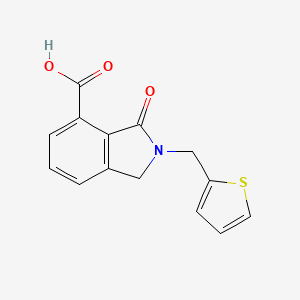 molecular formula C14H11NO3S B2399313 3-Oxo-2-thiophen-2-ylmethyl-2,3-dihydro-1H-isoindole-4-carboxylic acid CAS No. 876721-69-6