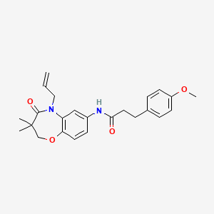 molecular formula C24H28N2O4 B2399321 N-(5-allyl-3,3-dimethyl-4-oxo-2,3,4,5-tetrahydrobenzo[b][1,4]oxazepin-7-yl)-3-(4-methoxyphenyl)propanamide CAS No. 921790-43-4