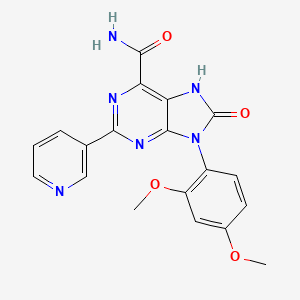 molecular formula C19H16N6O4 B2399322 9-(2,4-二甲氧基苯基)-8-氧代-2-吡啶-3-基-7H-嘌呤-6-甲酰胺 CAS No. 898447-13-7