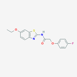 molecular formula C17H15FN2O3S B239933 N-(6-ethoxy-1,3-benzothiazol-2-yl)-2-(4-fluorophenoxy)acetamide 