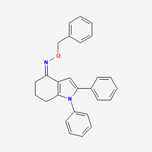 molecular formula C27H24N2O B2399336 1,2-diphenyl-1,5,6,7-tetrahydro-4H-indol-4-one O-benzyloxime CAS No. 339105-88-3
