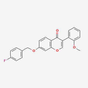 molecular formula C23H17FO4 B2399340 7-[(4-Fluorophenyl)methoxy]-3-(2-methoxyphenyl)chromen-4-one CAS No. 420833-56-3